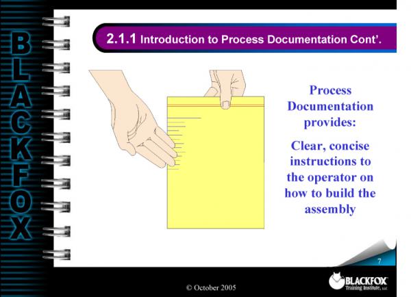 Manufacturing Process Documentation Training Materials