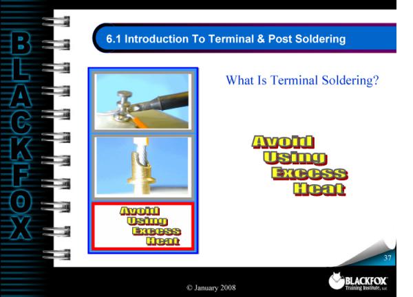 Terminal & Post Soldering Training Materials